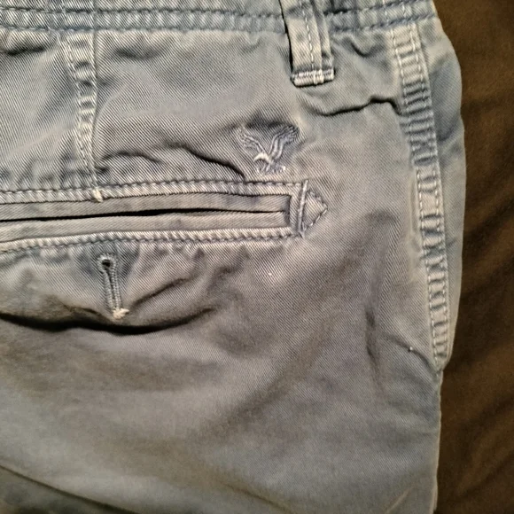 american eagle longer length flat front blue cotton shorts size 30 Inseam 11" - Picture 3 of 7
